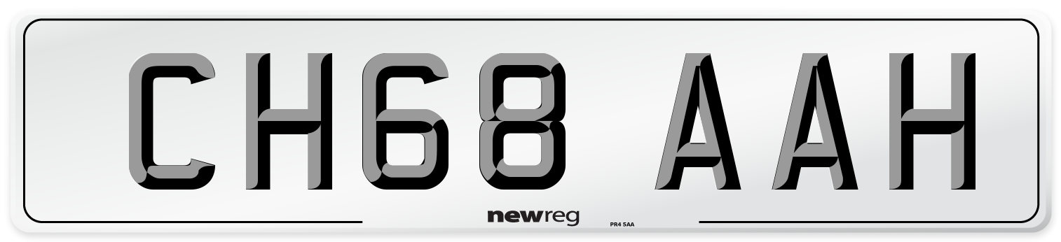 CH68 AAH Number Plate from New Reg